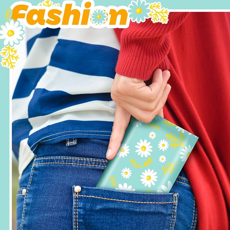 Geyee 50 Packs Tissue Travel Size Facial Paper Napkins Travel Packs Disposable Pocket Tissues for Wedding Guest Traveling School Purse Home Supplies, 500 Sheets 3 Ply(Daisy) - Image 5